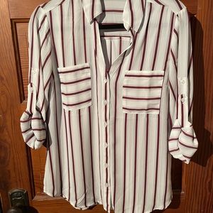 Express 100% polyester dress-shirt long sleeve, medium